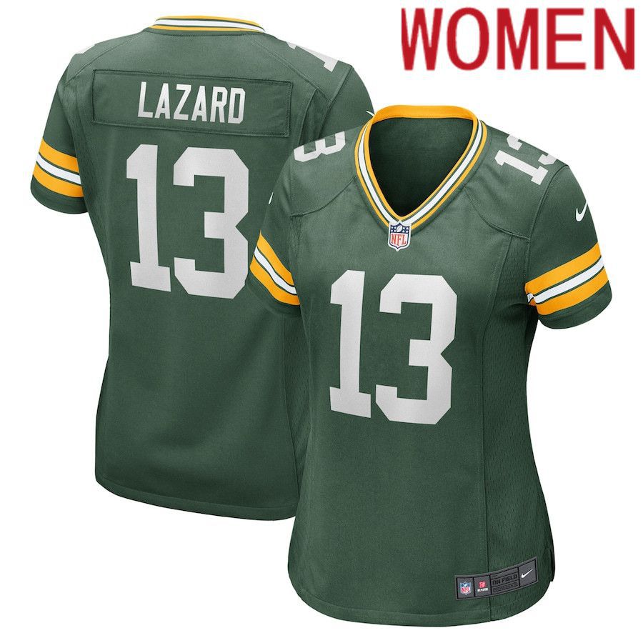 Women Green Bay Packers 13 Allen Lazard Green Nike Game NFL Jersey